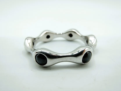 Silver Luxenter ring with yellow stones, 19 mm