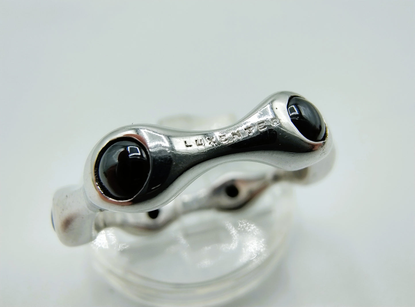 Silver Luxenter ring with yellow stones, 19 mm
