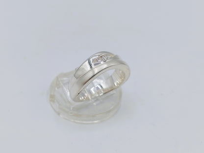 Silberring mit Zirkonia, 19 mm