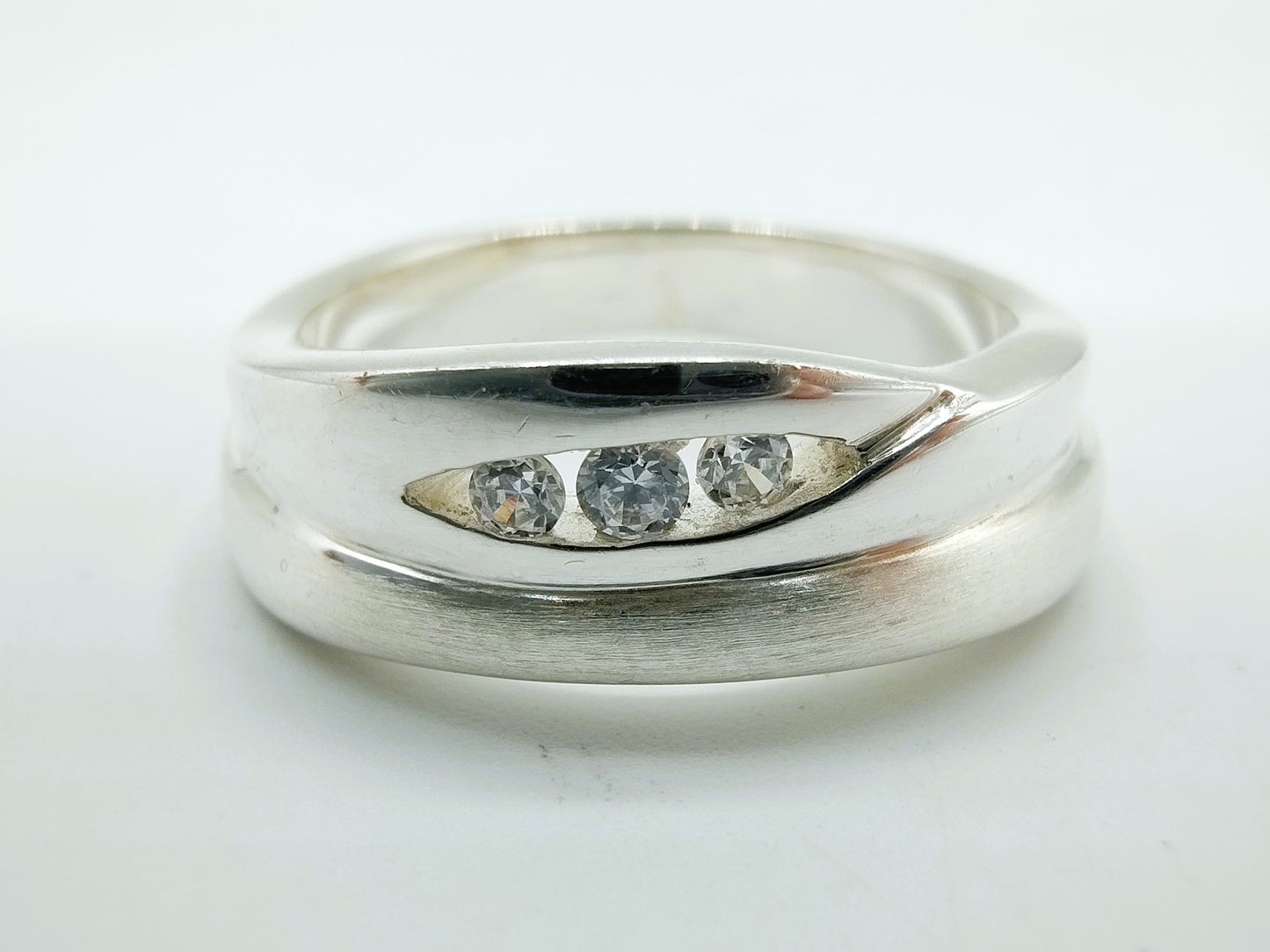 Silberring mit Zirkonia, 19 mm