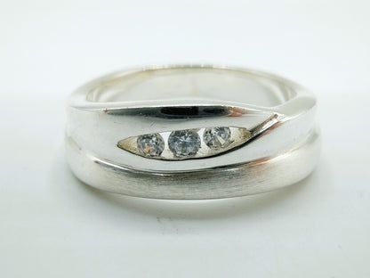 Silberring mit Zirkonia, 19 mm