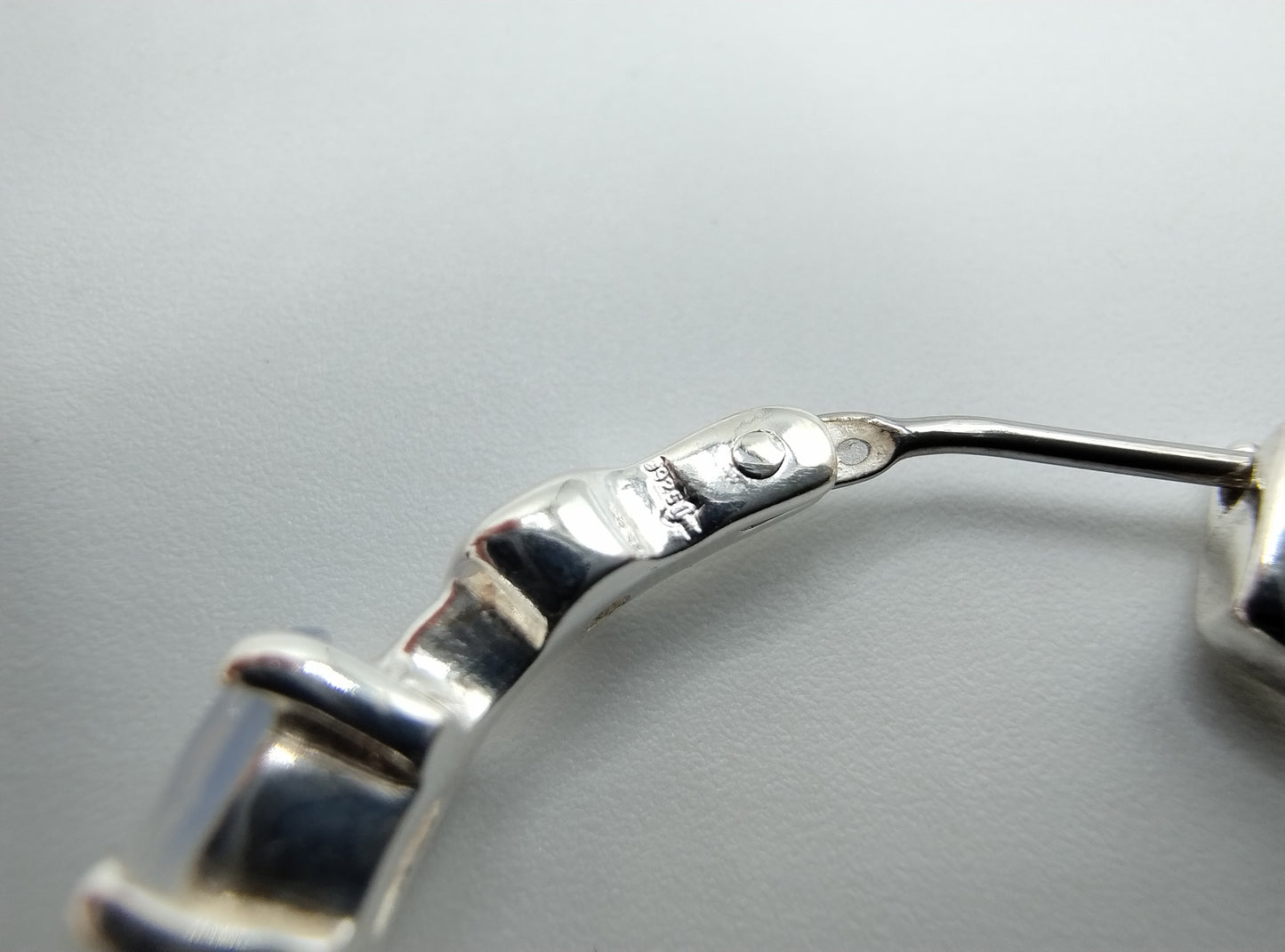 Silver hoop earrings with moonstone