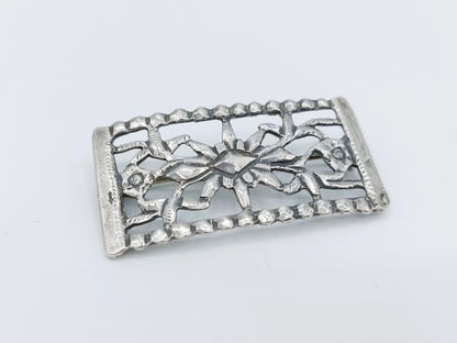 Silver Bible lock brooch 
