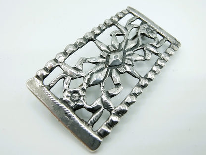 Silver Bible lock brooch 
