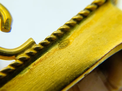 Gouden broche met camee, zeilboten, 585