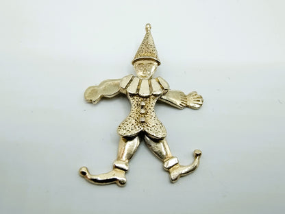 Silver clown pendant with movable parts