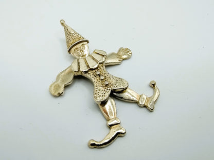 Silver clown pendant with movable parts
