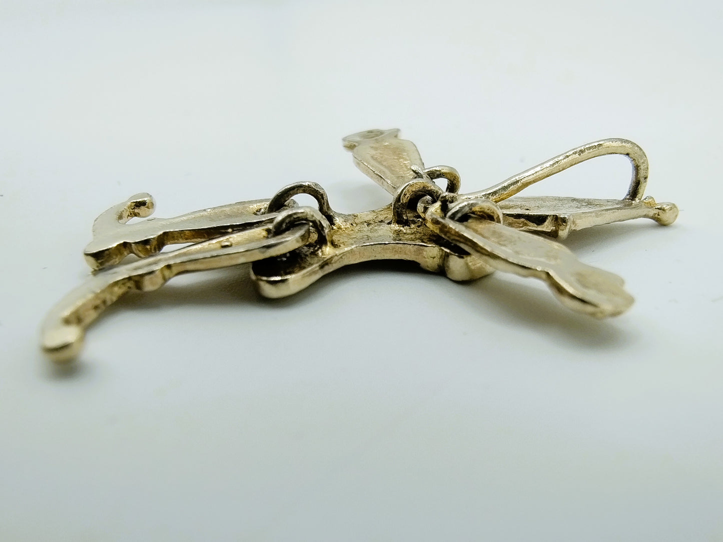 Silver clown pendant with movable parts