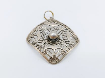 Silver openwork pendant