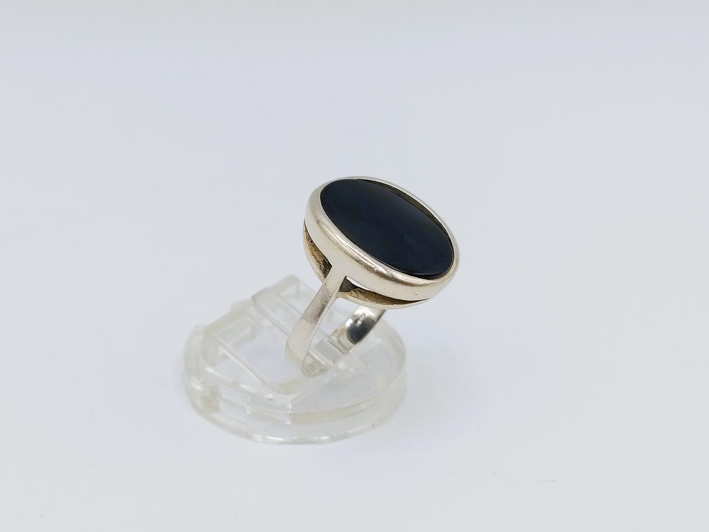 Silver ring with Onyx, 835, 18 mm