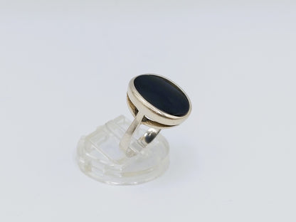 Silver ring with Onyx, 835, 18 mm