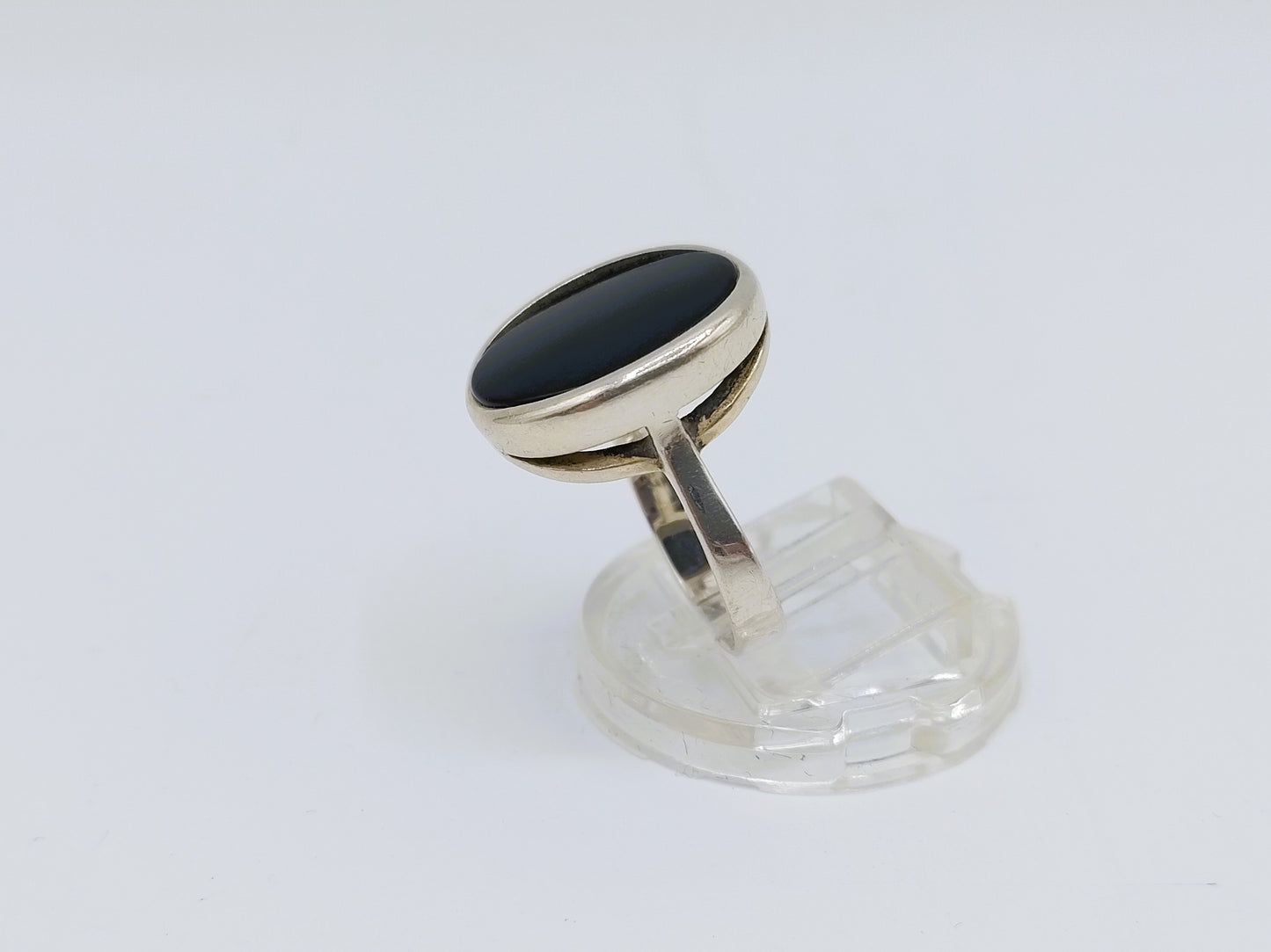 Silver ring with Onyx, 835, 18 mm