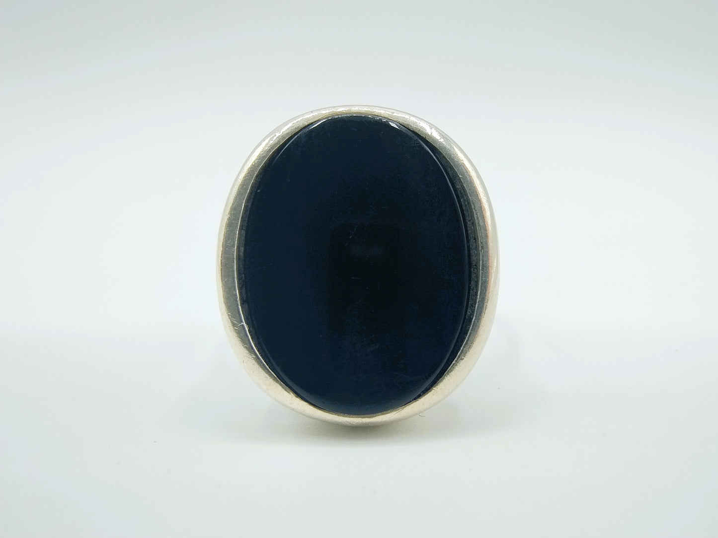 Silver ring with Onyx, 835, 18 mm
