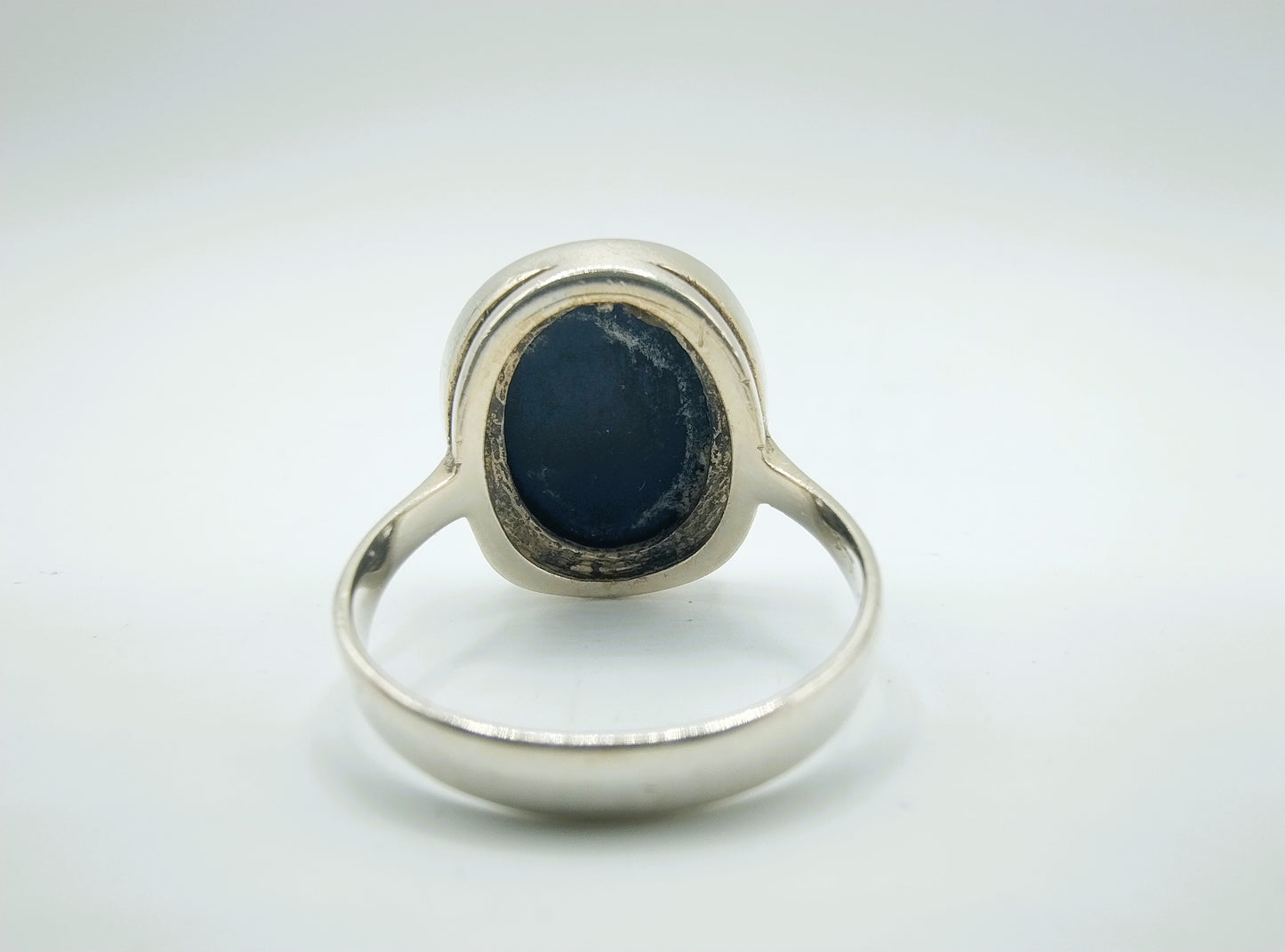 Silver ring with Onyx, 835, 18 mm