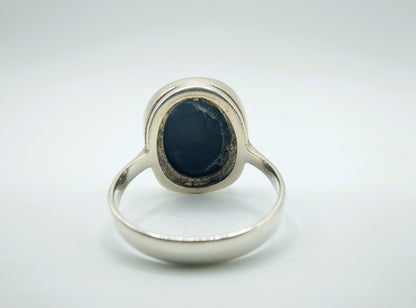 Silver ring with Onyx, 835, 18 mm