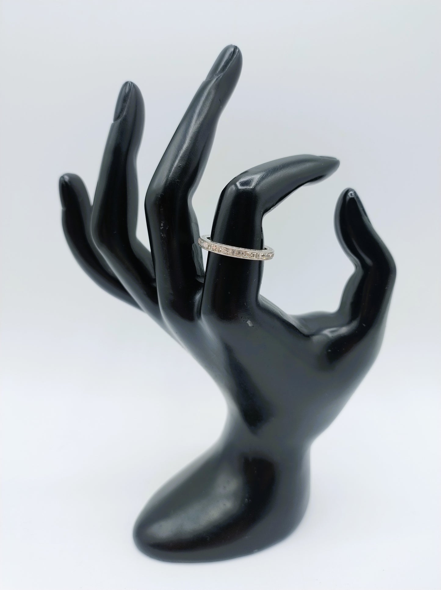 Silver band ring set with zirconia, 925, 18.5 mm