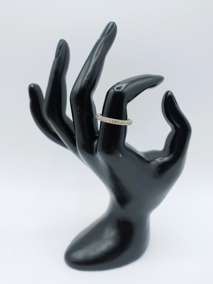 Silver band ring set with zirconia, 925, 18.5 mm
