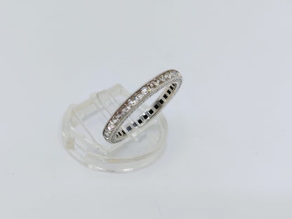 Silver band ring set with zirconia, 925, 18.5 mm