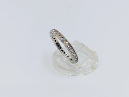 Silver band ring set with zirconia, 925, 18.5 mm
