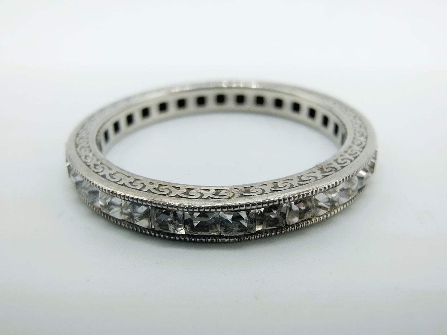 Silver band ring set with zirconia, 925, 18.5 mm