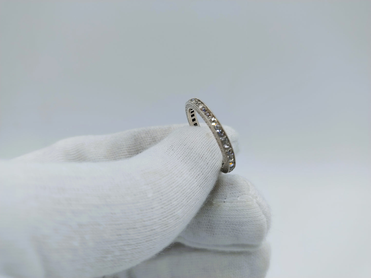 Silver band ring set with zirconia, 925, 18.5 mm