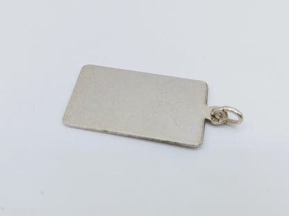 Zilveren hanger met afbeelding motorrijder