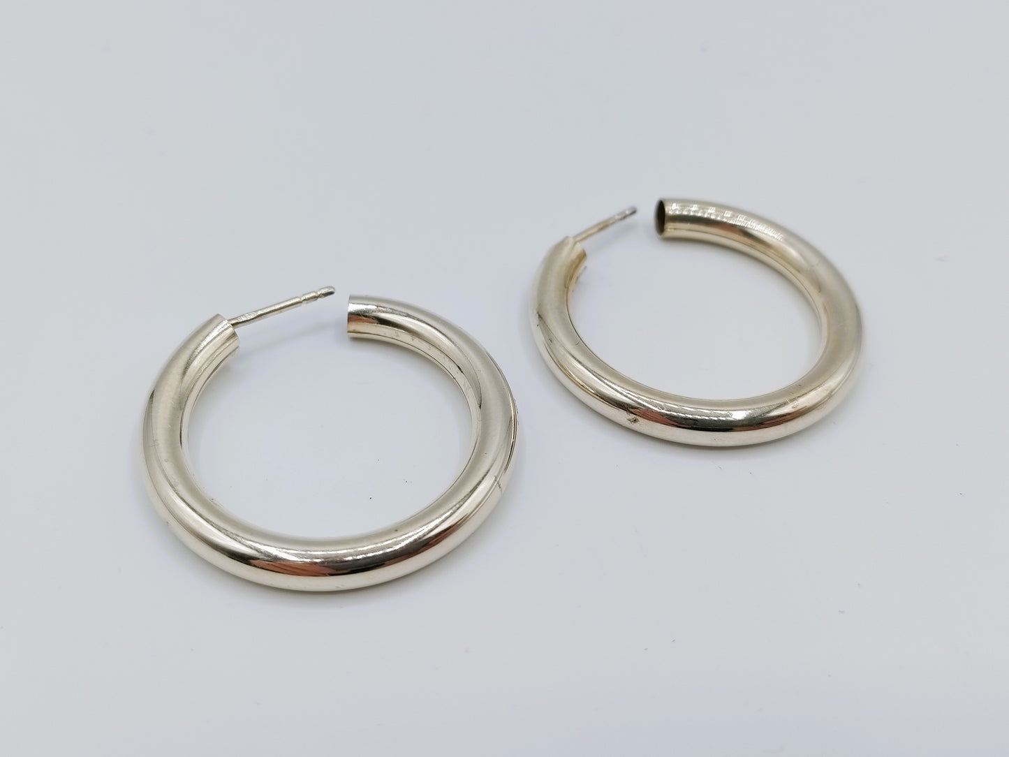 Silver hoop earrings, 925