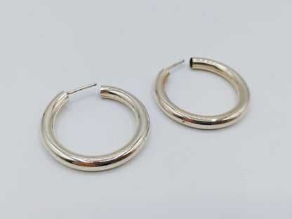Silver hoop earrings, 925
