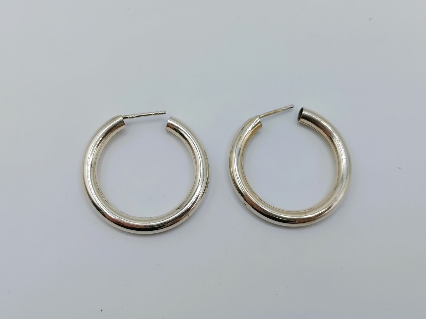 Silver hoop earrings, 925