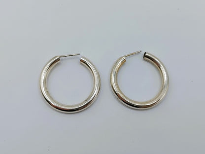 Silver hoop earrings, 925
