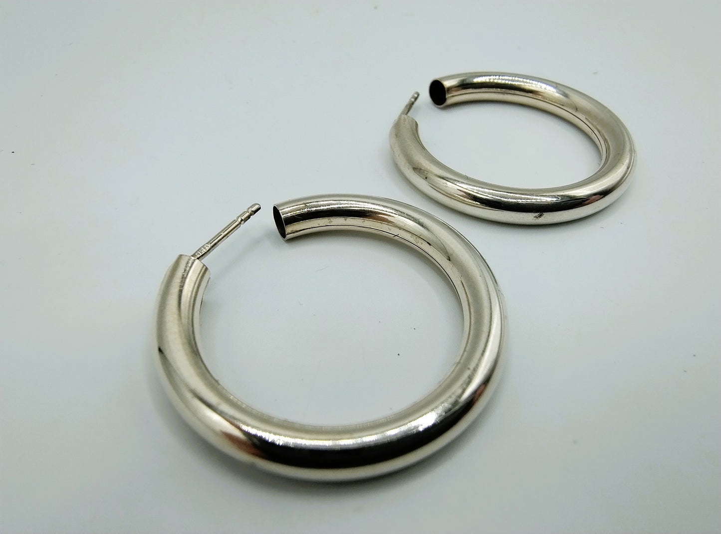 Silver hoop earrings, 925