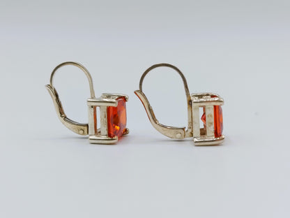 Silver hoop earrings with smoky quartz