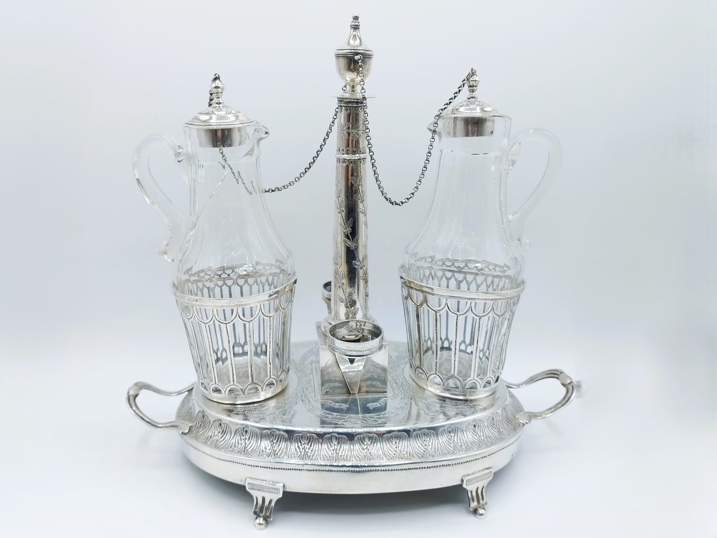 Silbernes Öl- und Essigset, CF Varmé, Paris, Frankreich, 1787