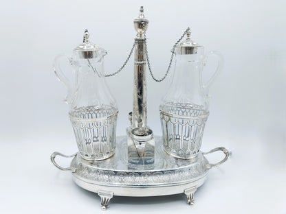 Silbernes Öl- und Essigset, CF Varmé, Paris, Frankreich, 1787