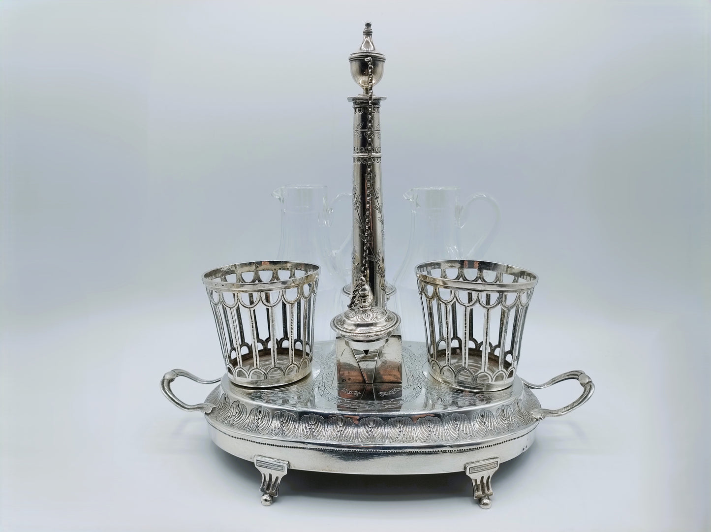 Silbernes Öl- und Essigset, CF Varmé, Paris, Frankreich, 1787