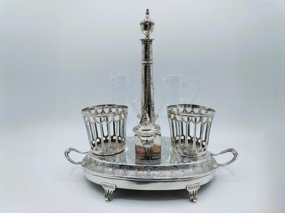 Silbernes Öl- und Essigset, CF Varmé, Paris, Frankreich, 1787