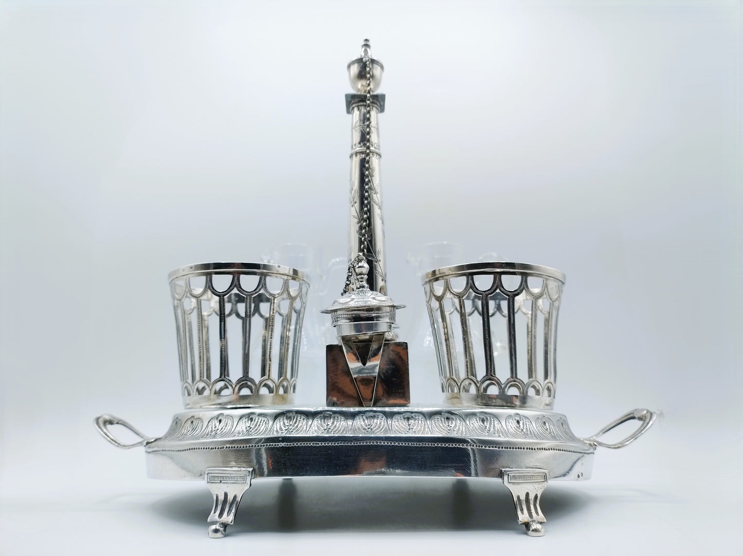 Silbernes Öl- und Essigset, CF Varmé, Paris, Frankreich, 1787
