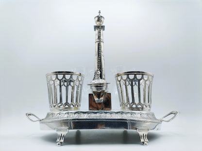 Silbernes Öl- und Essigset, CF Varmé, Paris, Frankreich, 1787
