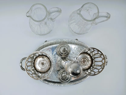 Silbernes Öl- und Essigset, CF Varmé, Paris, Frankreich, 1787