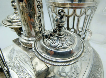 Silbernes Öl- und Essigset, CF Varmé, Paris, Frankreich, 1787