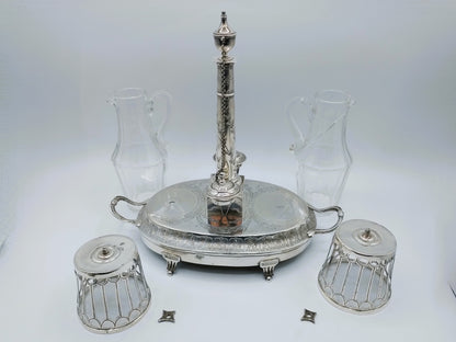 Silbernes Öl- und Essigset, CF Varmé, Paris, Frankreich, 1787