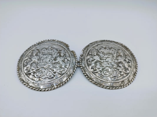 Antieke zilveren broekstukken, Zeeuwse streekdracht, Walcheren, 1869