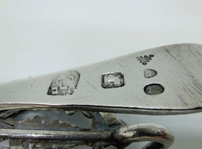 Silver bag hook with Lady Justice