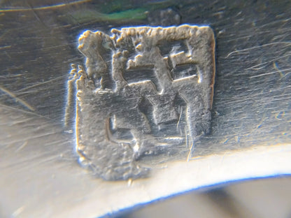 Silver bag hook with Lady Justice