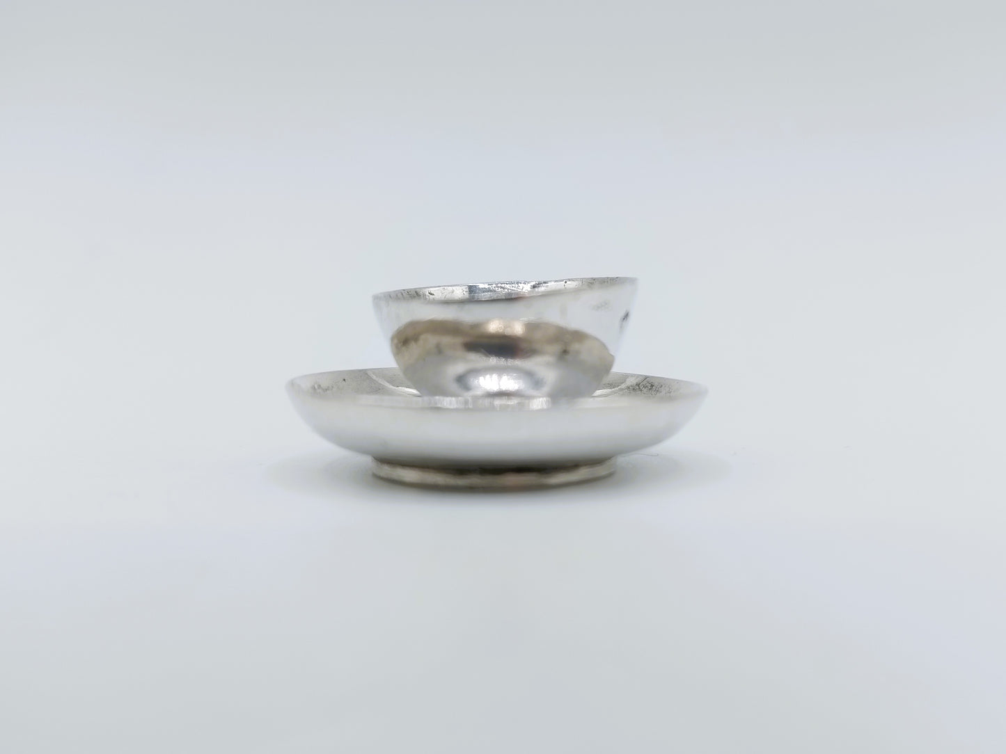 Zilveren miniatuur, bord en kom, F. van Strant II, Amsterdam, 1738