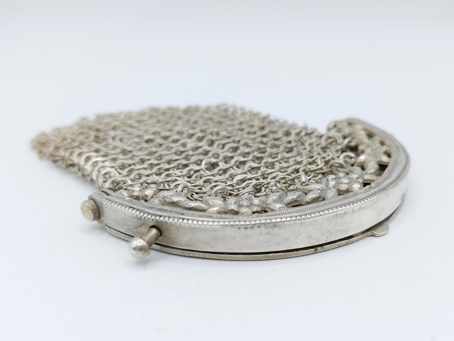 Silberner Geldbörsenverschluss mit Kettengeflecht, W. van der Wolde, Meppel, 1812-1814