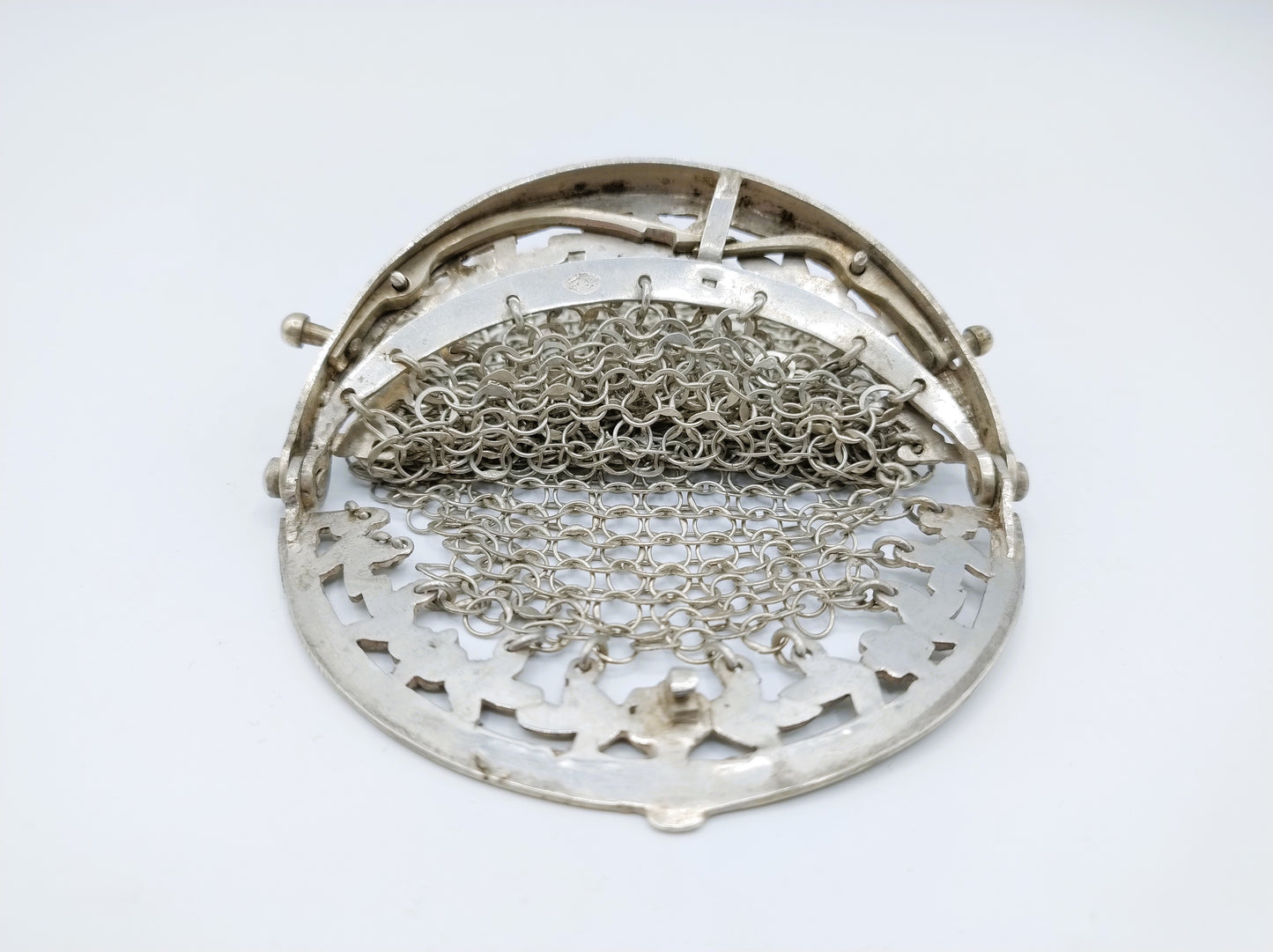 Silberner Geldbörsenverschluss mit Kettengeflecht, W. van der Wolde, Meppel, 1812-1814