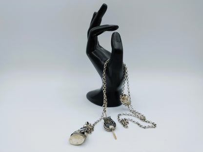 Silver men's chatelaine, Fa. Niekerk, Schoonhoven, 48 cm.