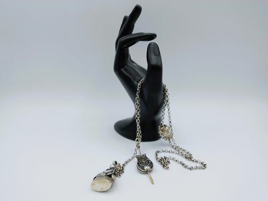 Silbernes Herren-Chatelaine, Fa. Niekerk, Schoonhoven, 48 cm.