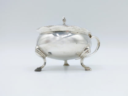 Silver mustard pot with spoon, E. Barnard &amp; Sons Ltd, London, 1977